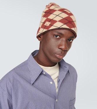 Face argyle wool-blend beanie | Acne Studios
