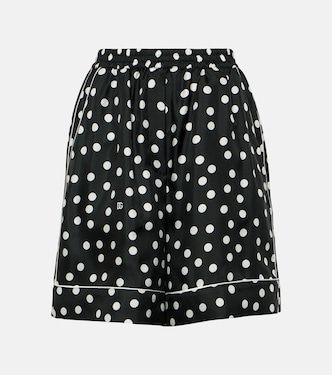 Shorts Capri de satén de seda con lunares | Dolce&Gabbana