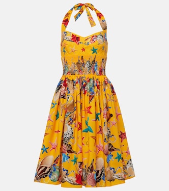 Vestido midi Capri de algodón fruncido | Dolce&Gabbana