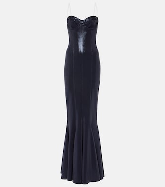 Abito lungo Corset in lamé | Norma Kamali