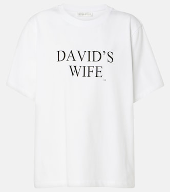 T-shirt in jersey di cotone con stampa | Victoria Beckham