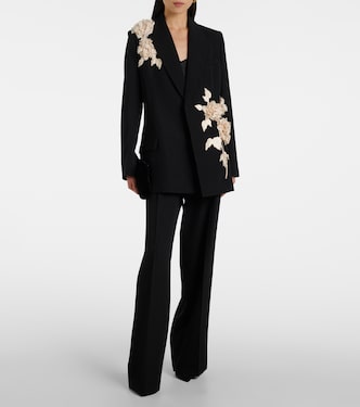 Pantalon ample à taille haute en laine | Erdem