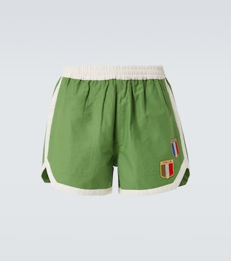 Euro appliqué cotton shorts | Bode