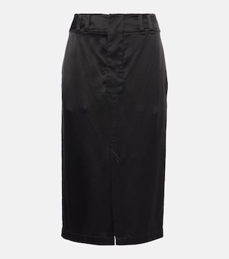 Falda tubo de crepé de china de seda | Saint Laurent