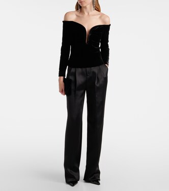 Top in velluto con scollo bardot | Roland Mouret