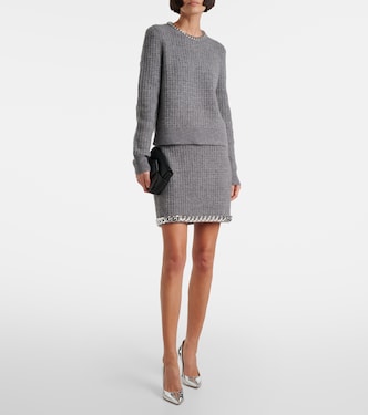 Minifalda en mezcla de lana con cadena | Tory Burch