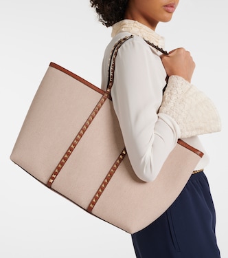 Rockstud Large canvas tote bag | Valentino Garavani