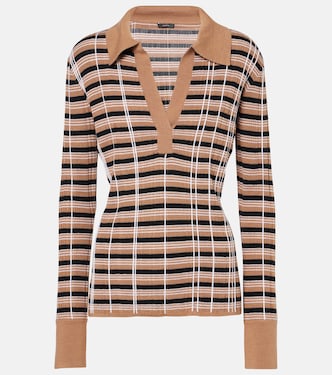 Checked wool and silk polo sweater | Joseph