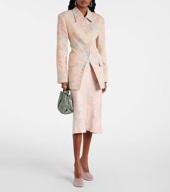 Blazer in jacquard di misto lino  | Dries Van Noten