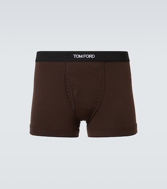 Logo cotton-blend boxer briefs | Tom Ford