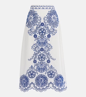 Falda midi de algodón estampada | Farm Rio