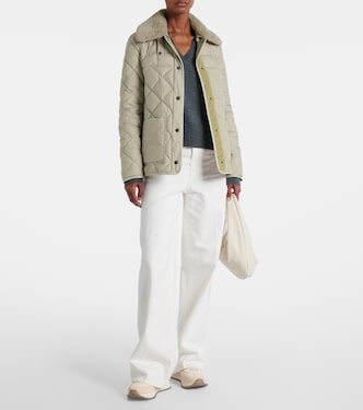 Cygne faux fur-trimmed down jacket | Moncler