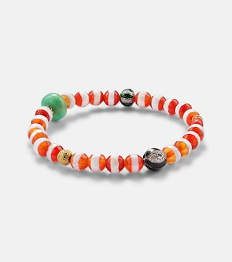 Armband Globetrotter aus Achat mit 18kt Gelbgold, Diamanten und Saphiren | Ileana Makri