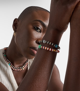 Armband Globetrotter aus Achat mit 18kt Gelbgold, Diamanten und Saphiren | Ileana Makri