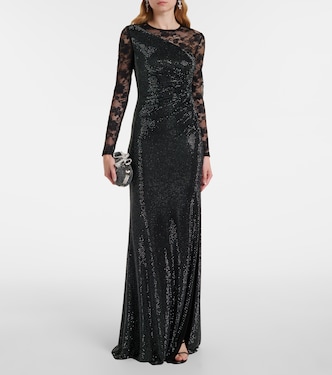Robe mit Spitze und Kristallen | Self-Portrait