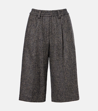 Shorts in misto lana a spina di pesce | Brunello Cucinelli