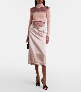 Lace-trimmed wool-blend sweater | Valentino