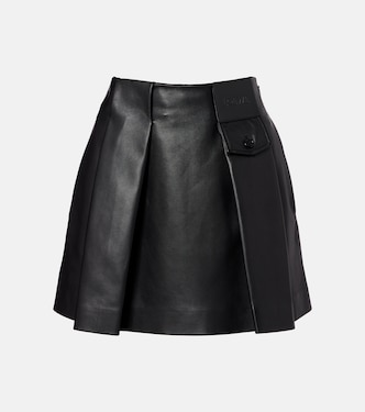 Pleated leather miniskirt | Loewe