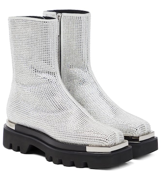 Crystal-embellished leather boots | Peter Do
