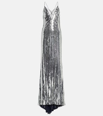 Kate tulle-paneled sequined gown | Galvan