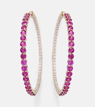Boucles d'oreilles Lenox en or 18 ct, diamants et saphirs | Melissa Kaye