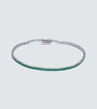 18kt black gold tennis bracelet with emeralds | Shay Jewelry
