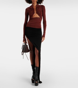 Top in jersey con ruches e cut-out | Rick Owens
