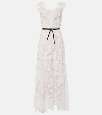 Robe Marbled Carnation aus Guipure-Spitze | Oscar de la Renta