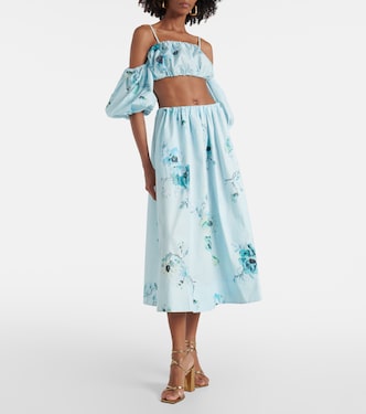 Falda midi Lightburst de algodón floral | Zimmermann