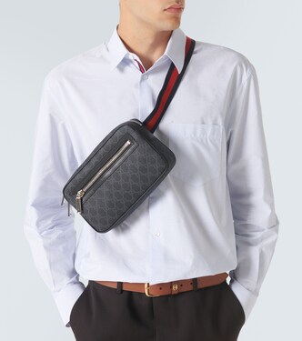 Web Stripe GG Canvas leather-trimmed belt bag | Gucci