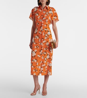 Robe chemise Florencia en crêpe à fleurs | Emilia Wickstead