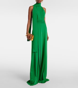 Open-back crêpe jumpsuit | Elie Saab