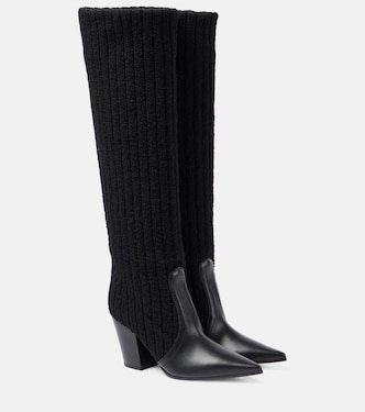 Leather-trimmed knee-high boots | Gianvito Rossi