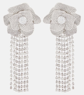 Crystal-embellished drop earrings | Self-Portrait