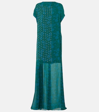 Maxikleid aus Seide mit Kristallen | Dries Van Noten