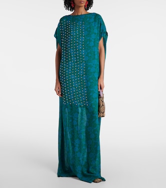 Maxikleid aus Seide mit Kristallen | Dries Van Noten