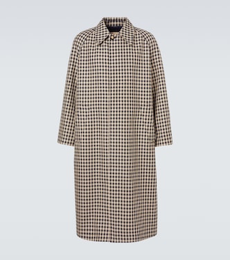 Gingham cotton and wool coat | Valentino