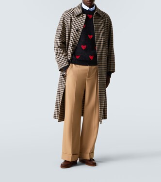 Gingham cotton and wool coat | Valentino