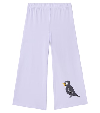 Pantaloni flared Birds in jersey di misto cotone | Mini Rodini