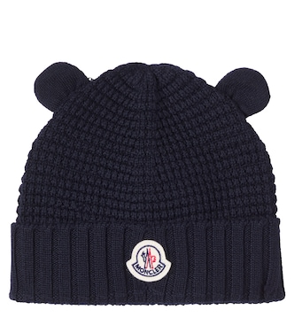 Baby ribbed-knit virgin wool beanie | Moncler Enfant