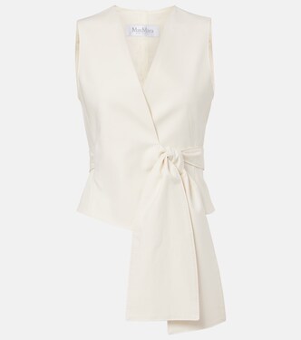 Zampa bow-detail cotton-blend vest | Max Mara