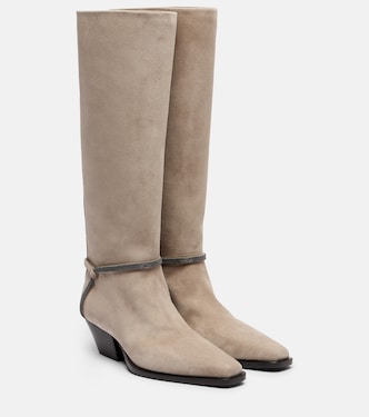 Stiefel Monili aus Veloursleder | Brunello Cucinelli