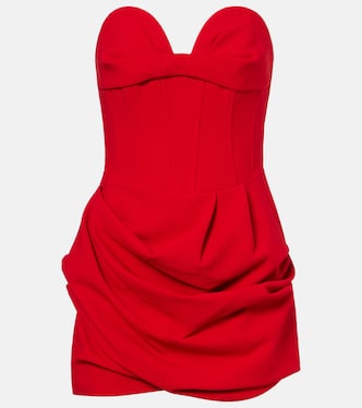 Draped wool-blend bustier dress | Magda Butrym