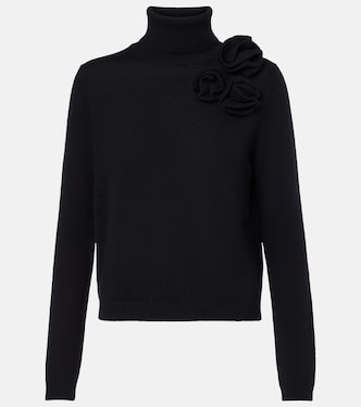 Floral-appliqué turtleneck sweater | Jardin des Orangers