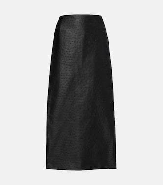 Embossed high-rise midi skirt | Róhe