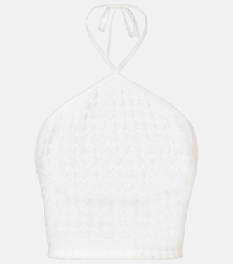 Open-knit halterneck lamé crop top | Missoni