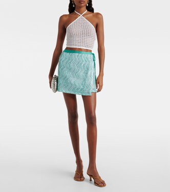Open-knit halterneck lamé crop top | Missoni