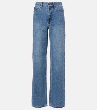 Embellished high-rise straight jeans | Self-Portrait