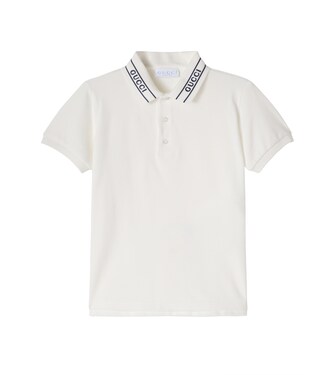 Logo cotton-blend piqué polo shirt | Gucci Kids
