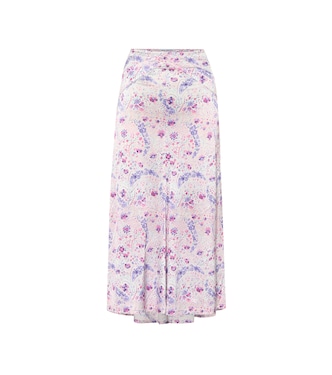 Falda de punto fino elastizado floral | Rabanne